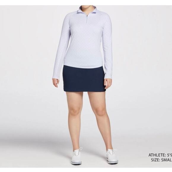 Women's Walter Hagen P 11 1/4 Zip Golf Pullover Top - Geo Crisp Peri - Sz L, NWT - Picture 2 of 13